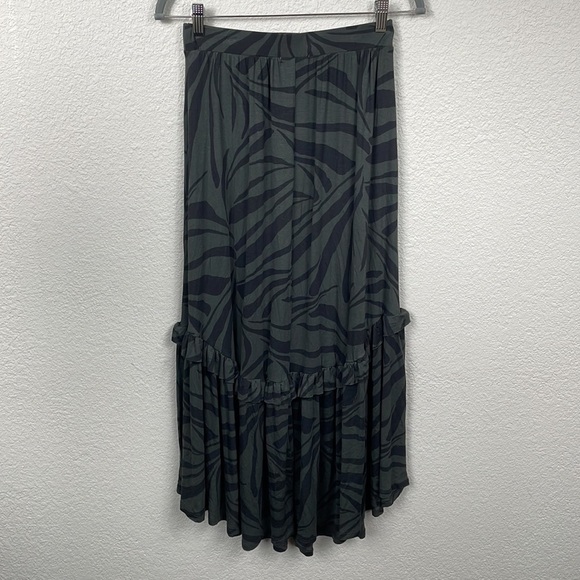 NWT Z Supply Leisel Tropical Zebra Skirt Maxi Jersey Stretch Ruffle Sz S - Picture 7 of 12